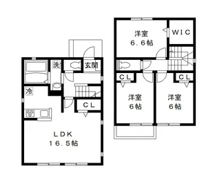 千葉県松戸市八ケ崎3【一戸建】の間取り