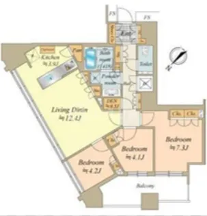 東京都中央区勝どき5【マンション】の間取り