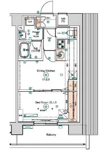 SQUARE CITY TSURUMIICTIBA(スクエアシティ鶴見【5階】の間取り