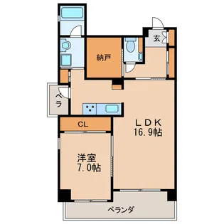 ソレイユ徳川【5階】の間取り