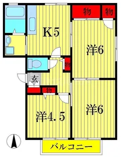 ディアス北柏A棟【2階】の間取り