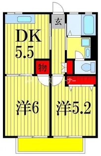 シティハイム 花咲【2階】の間取り
