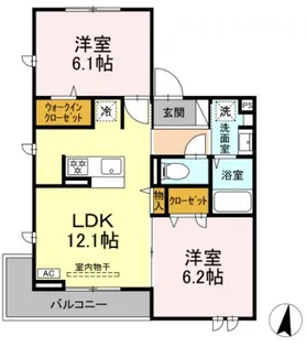 サウスヒルズ世田谷【2階】の間取り