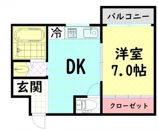 メゾンニシヤマレディース【4階】の間取り