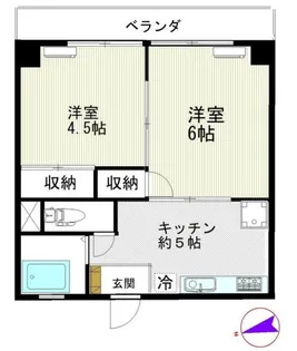 サンパレス【3階】の間取り