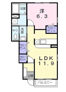 カルムA【1階】の間取り