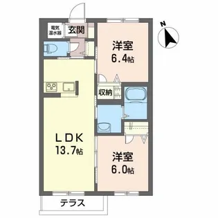 MAISON・MAST嶋B【1階】の間取り
