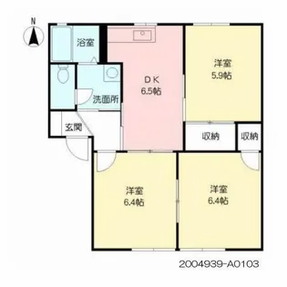 ディアス三川A【1階】の間取り