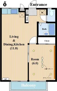 エステートピア斉藤【1階】の間取り