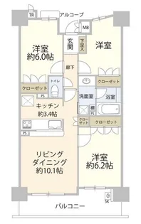 リビオ新蒲田【9階】の間取り