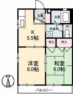 リーベン井口【2階】の間取り