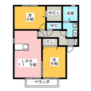 サンハイムカワムラ【1階】の間取り