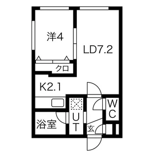 Chambre西町(シャンブル)【4階】の間取り
