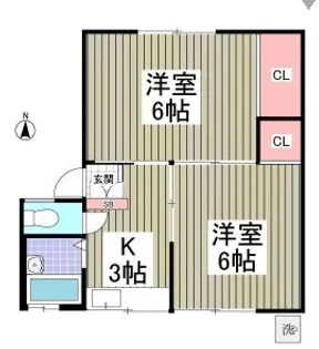 若松コーポ2【1階】の間取り