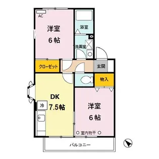 ガーデンヒル II【1階】の間取り