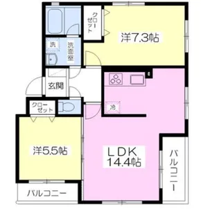 エスポワール松園B【2階】の間取り