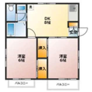 ハイツ井口【2階】の間取り