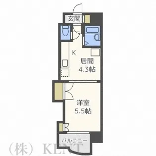 フォーライフ大通南【3階】の間取り