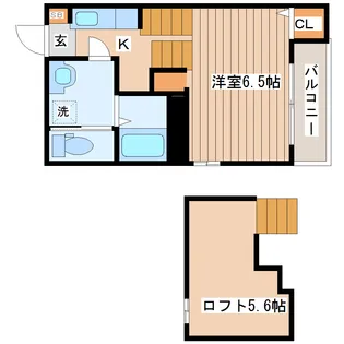 ハーモニーテラス大和町II【2階】の間取り