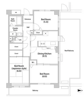 コーポレート連雀2号棟【4階】の間取り