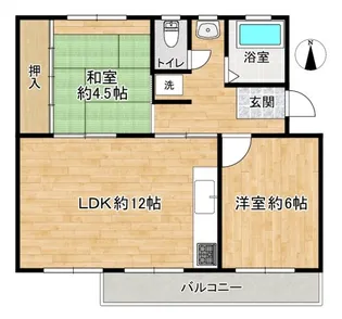 宮向団地2-10号棟【3階】の間取り
