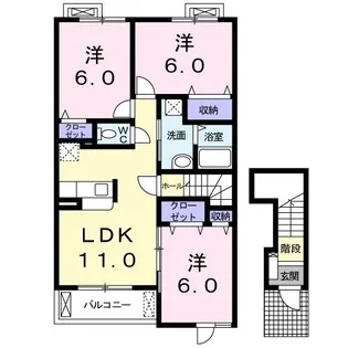 クリアネスC【2階】の間取り