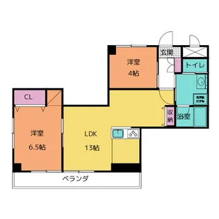 ユニオンハイツ大代【4階】の間取り