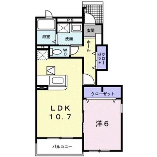 コットン ハウス B【1階】の間取り