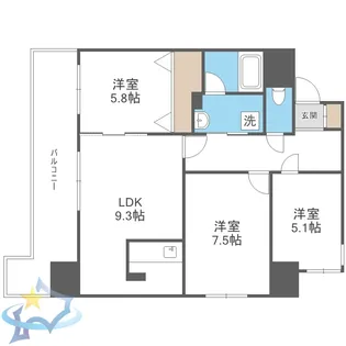 PartireS17【6階】の間取り