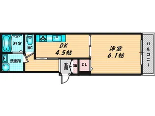 HOKURASUmaison新今里【2階】の間取り