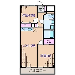 ハピネス飯田3号館【1階】の間取り