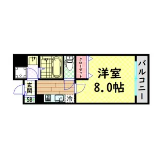 ジェイプライド難波南【8階】の間取り