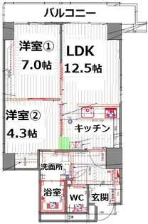 シティコート目黒【6階】の間取り