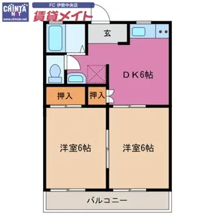 ラフィネ阿児【2階】の間取り