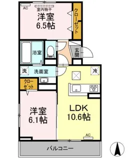 ドミール皆春【1階】の間取り