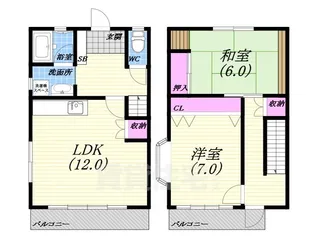 親王塚テラスハウス【1階】の間取り