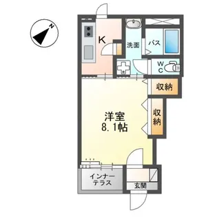 サクシード鹿島谷B【1階】の間取り