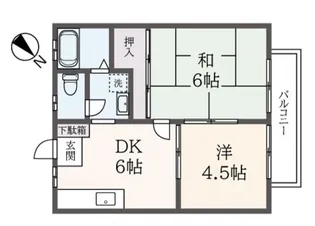 ハローハイツ【1階】の間取り