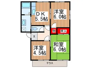 ドリ-ムハイツC【1階】の間取り