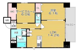 レジデンス・スエヒロ 上本町【7階】の間取り