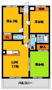 ハイツアムール【1階】の間取り