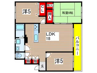 葛城マンション【2階】の間取り