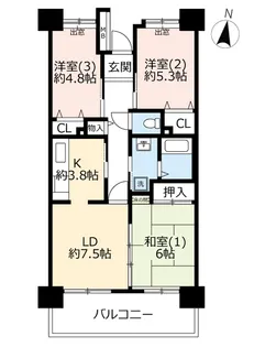 URウェルシティ横須賀ポートバレーヌ4番館【4階】の間取り