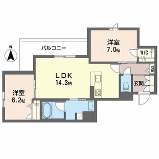 ヒュッゲ コート【2階】の間取り