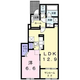 ベル フォレ12.B【1階】の間取り