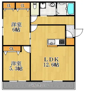 ルナソワール横濱【1階】の間取り