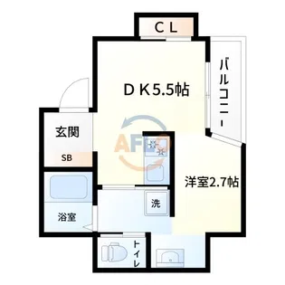 ファインブルーム靭公園【5階】の間取り