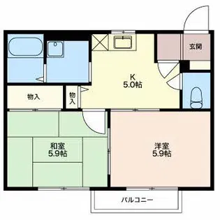 ディアス松美【1階】の間取り