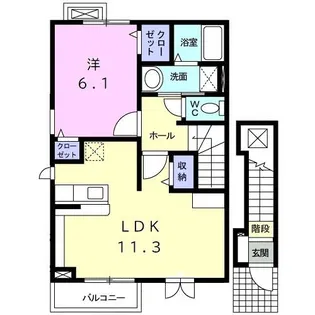 ヴェル ピエールA【2階】の間取り