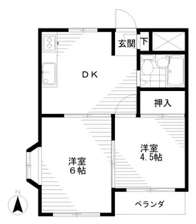 東京都小平市花小金井南町1【マンション】の間取り